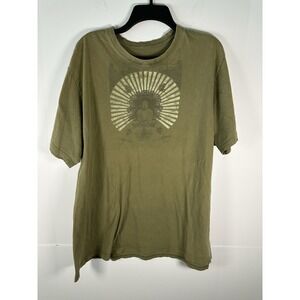 Y2K Green Buddha Graphic Men's Shirt Stranded Brand Size XXL 2XL Short Sleeve